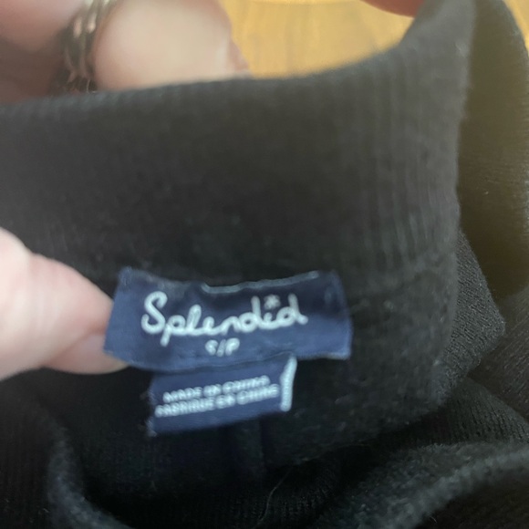 Splendid Black Ribbed Knit Top - Picture 2 of 3